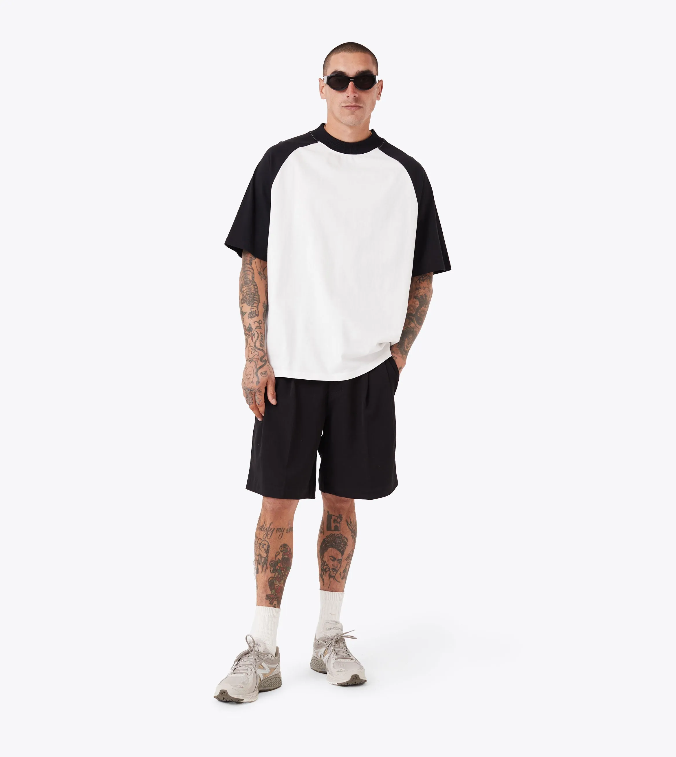 Raglan Lounge Tee Vintage White/Black