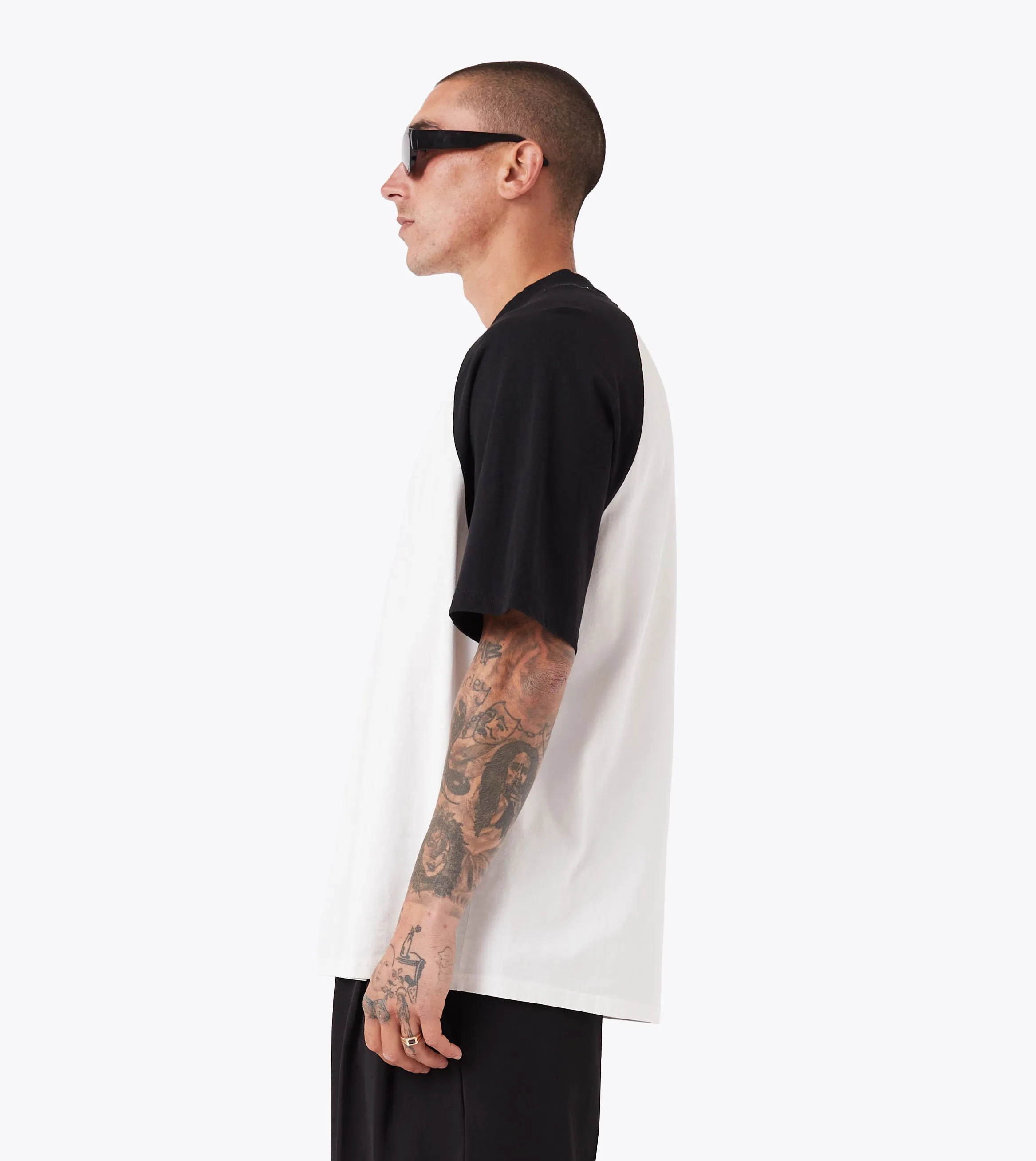 Raglan Lounge Tee Vintage White/Black