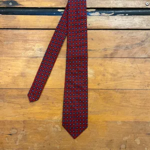 Regent - Cotton Tie - Burgundy with Blue Mandala