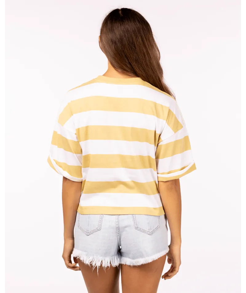 Rip Curl Paradise Club Heritage Crop Tee-Straw