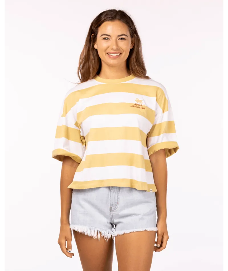 Rip Curl Paradise Club Heritage Crop Tee-Straw