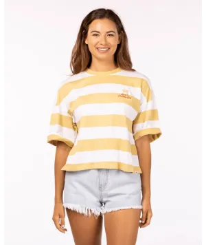 Rip Curl Paradise Club Heritage Crop Tee-Straw