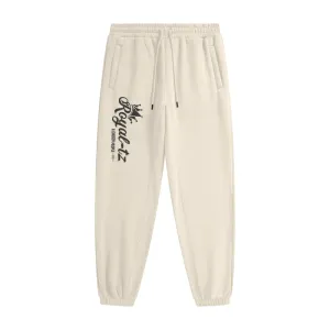 Royal-tz Women Streetwear  Fleece Joggers- Cream Apricot