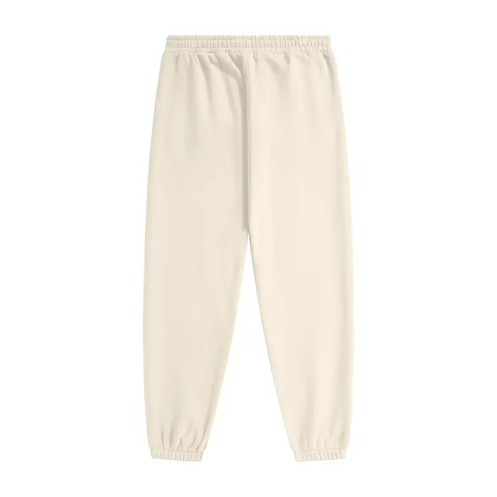 Royal-tz Women Streetwear  Fleece Joggers- Cream Apricot
