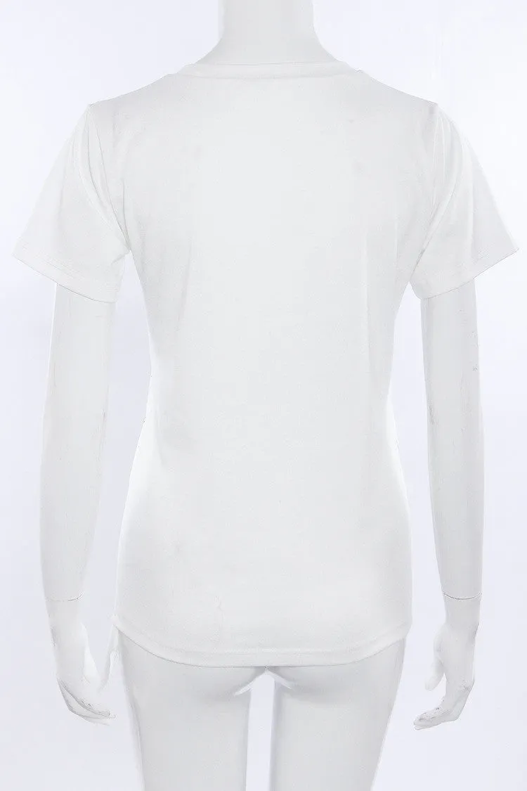 Scoop Wolf Print Short Sleeves T-shirt
