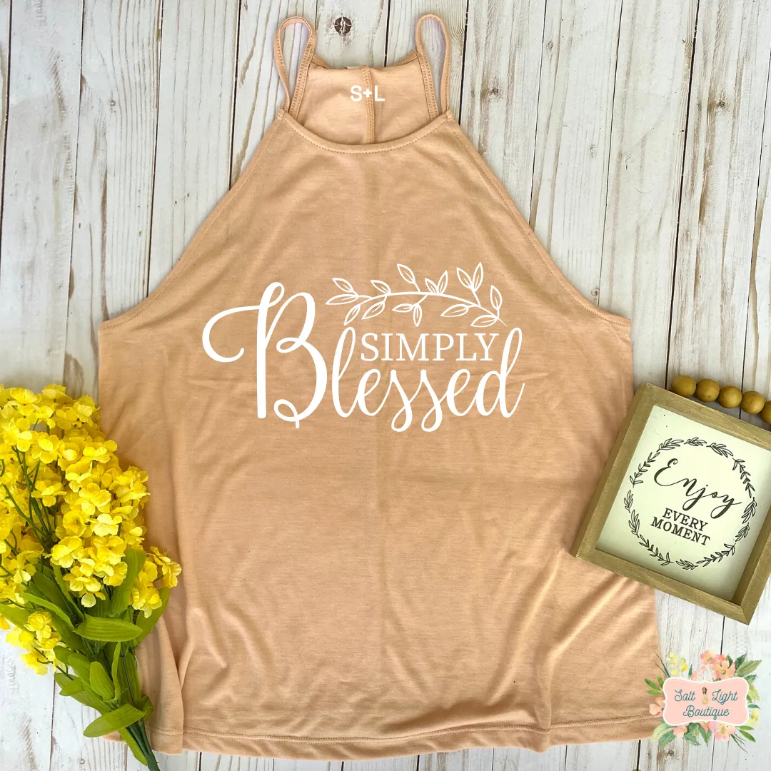 SIMPLY BLESSED | CLOTHED IN GRACE COLLECTION | WOMEN'S HIGH NECK TANK