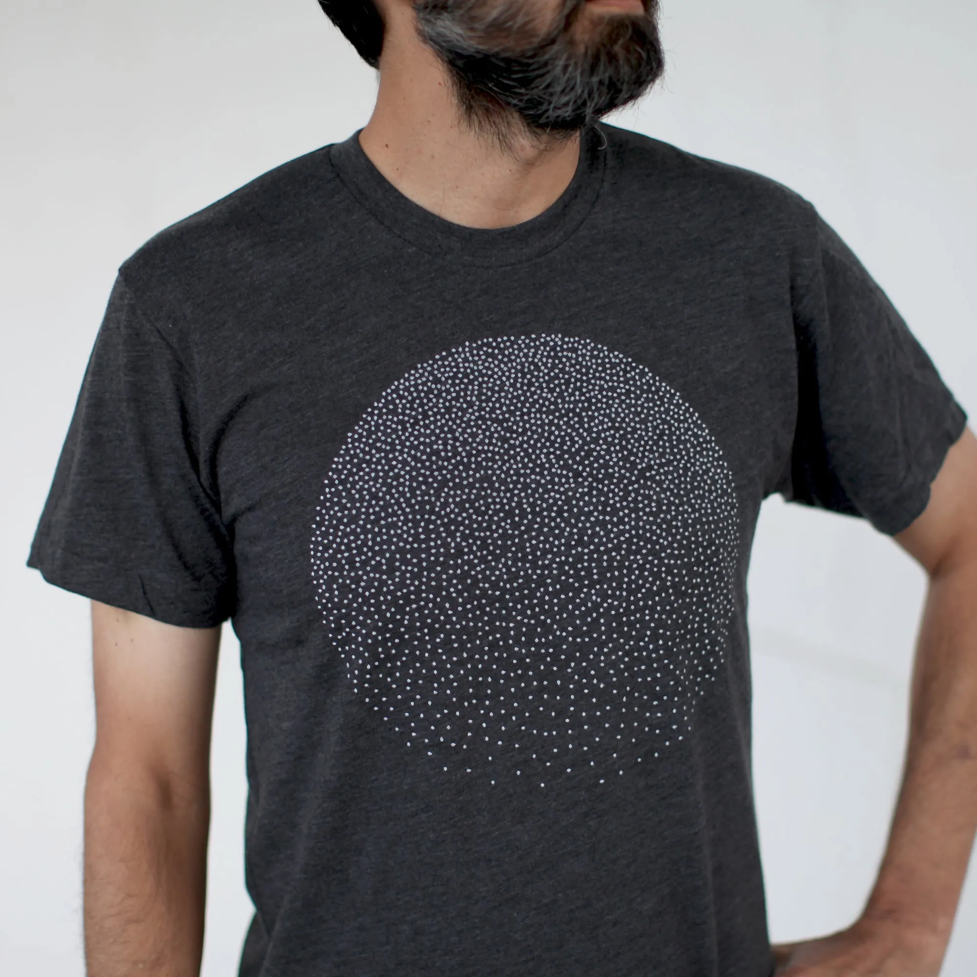 Snow Globe Snowflakes Mens Graphic Tee Shirt Heather Black