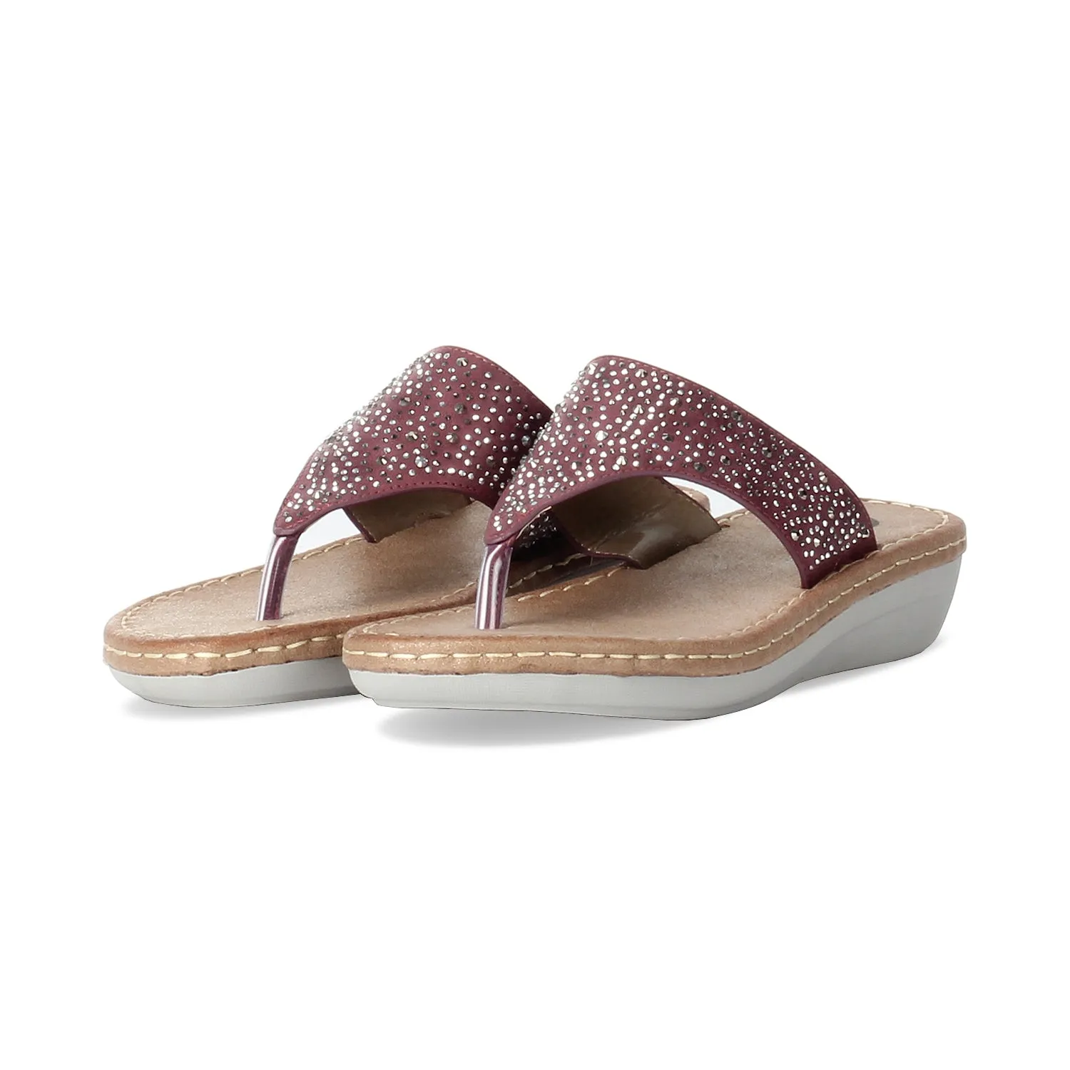 Studs Embellished Matt Finished Wedge for Women