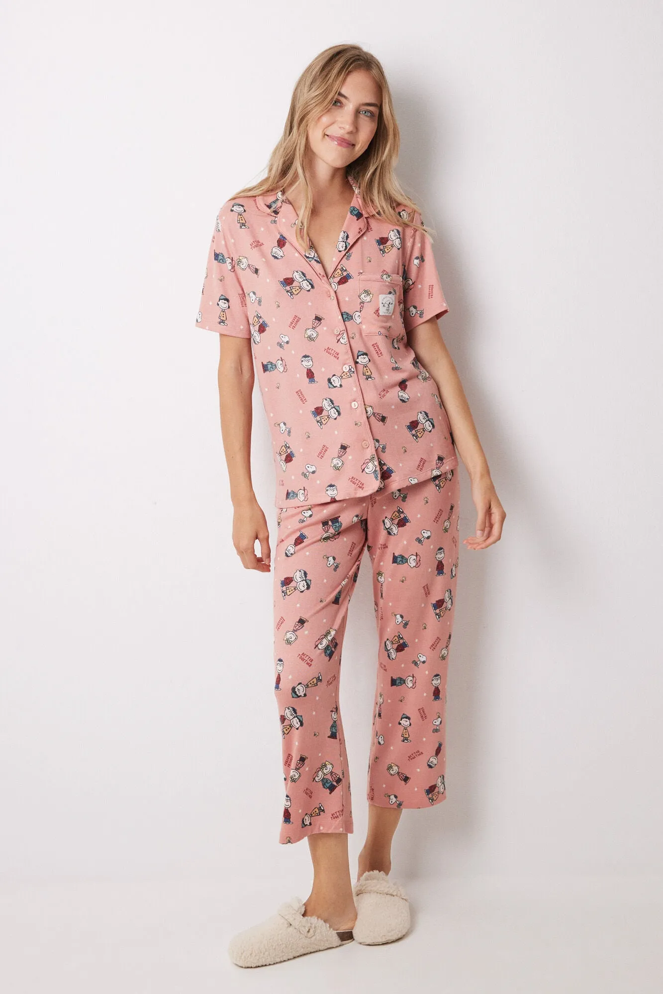 Super soft pink Snoopy pajamas