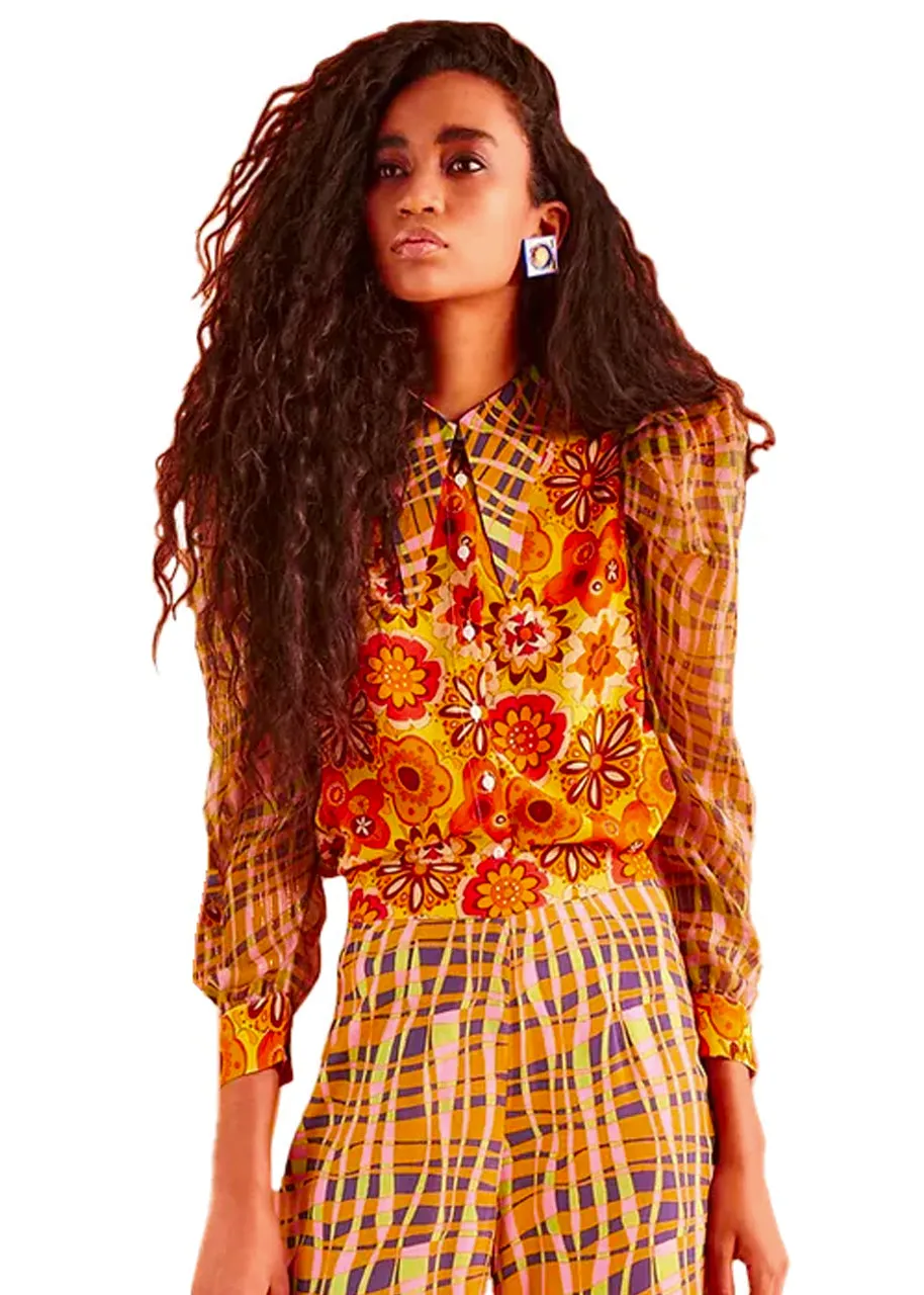 Tangiri blouse in yellow multi