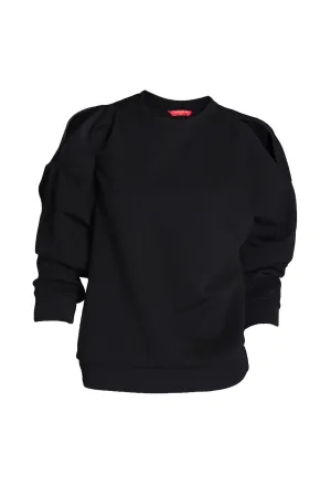 Textured Knit Pullover with Cut-out detail on shoulders