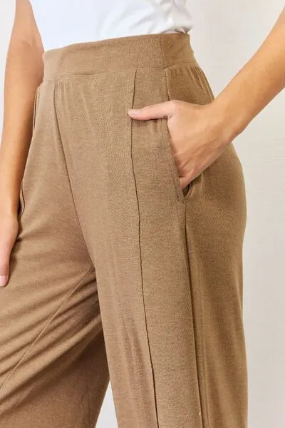 Ultra Soft Wide Leg Pants in Mocha