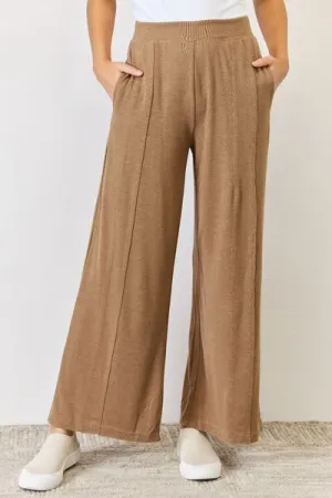 Ultra Soft Wide Leg Pants in Mocha