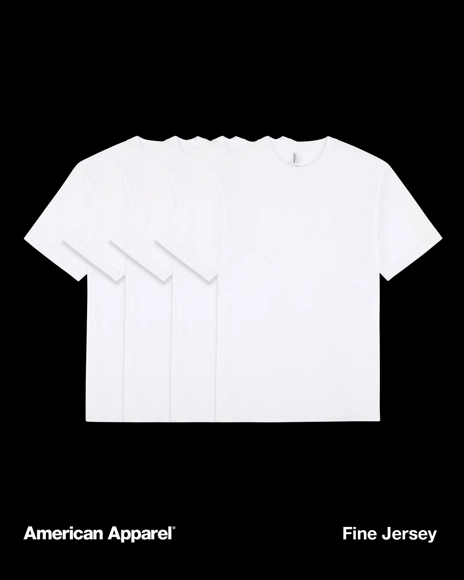 Unisex Soft Cotton Crew Neck T-Shirts - Fine Jersey, Pack of 4