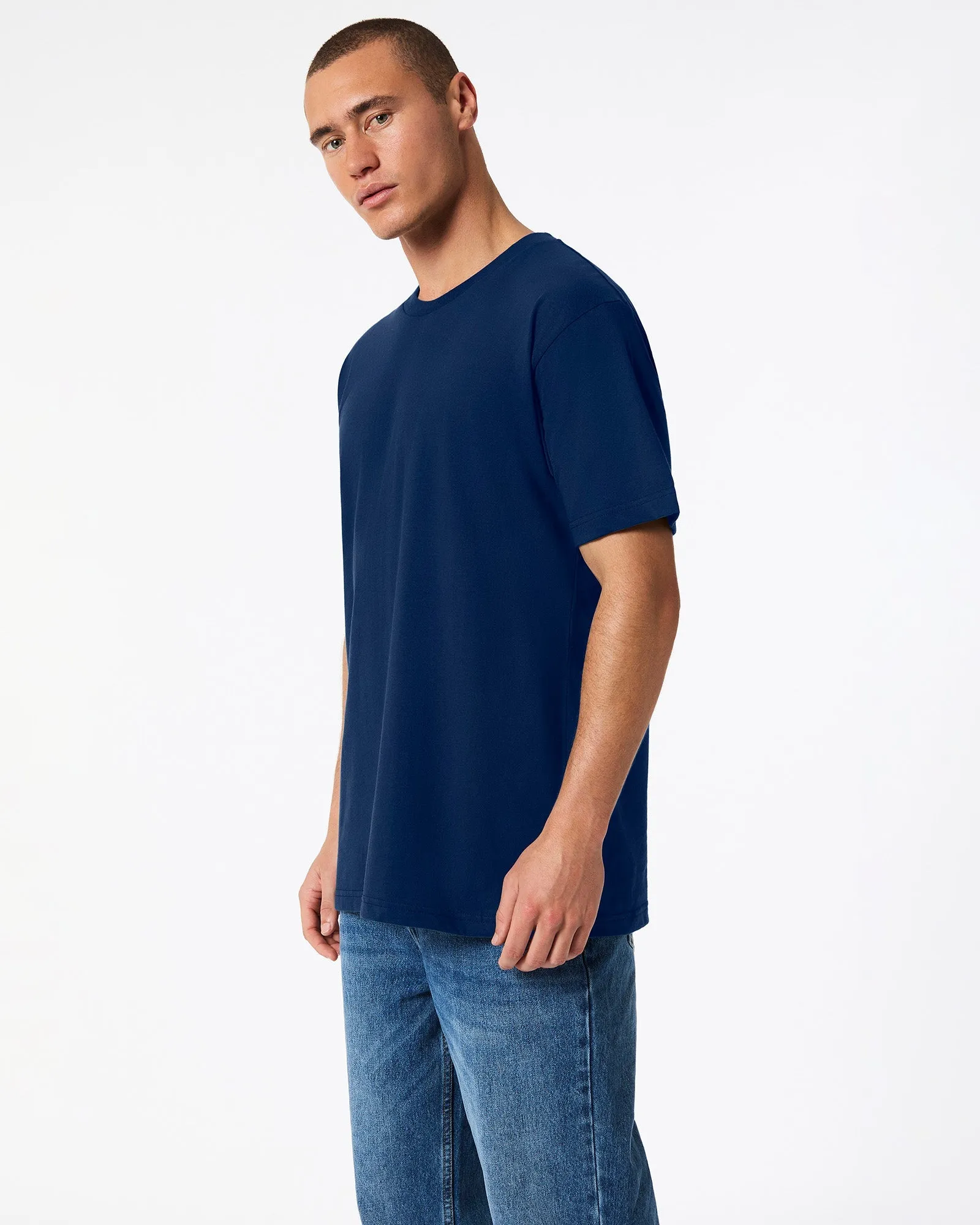 Unisex Soft Cotton Crew Neck T-Shirts - Fine Jersey, Pack of 4