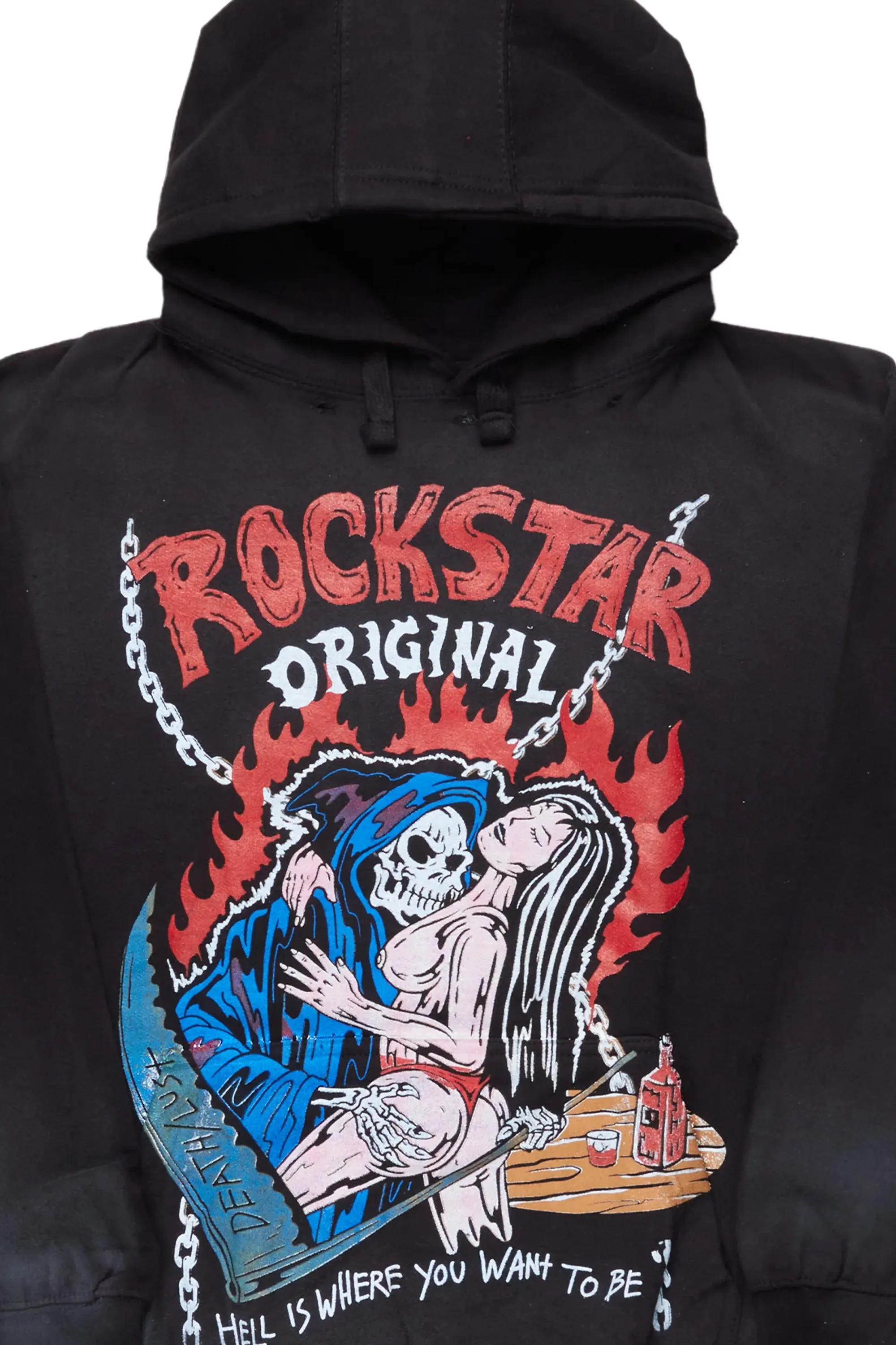 Vale Black Graphic Hoodie