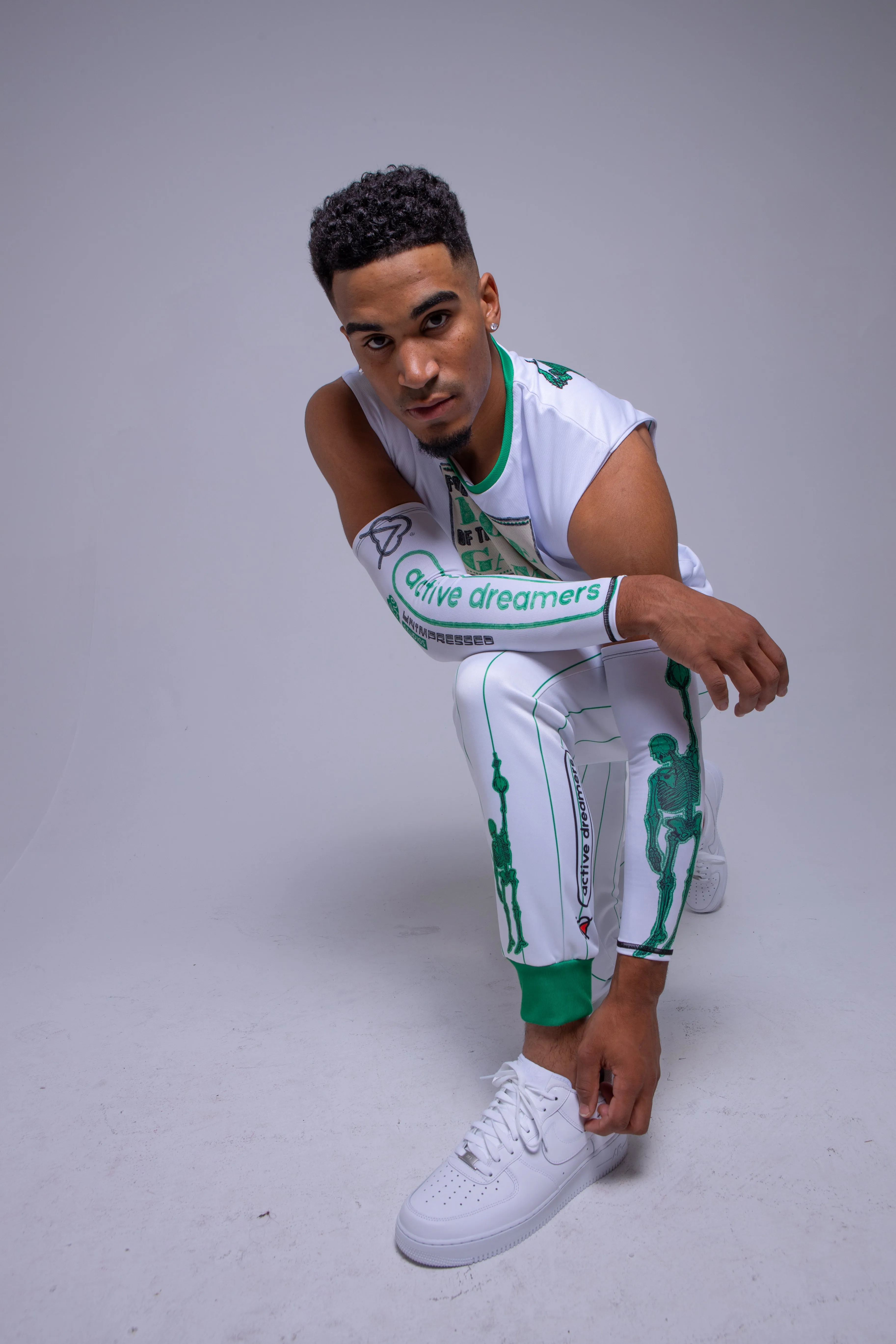 White and Green Sport Jogger