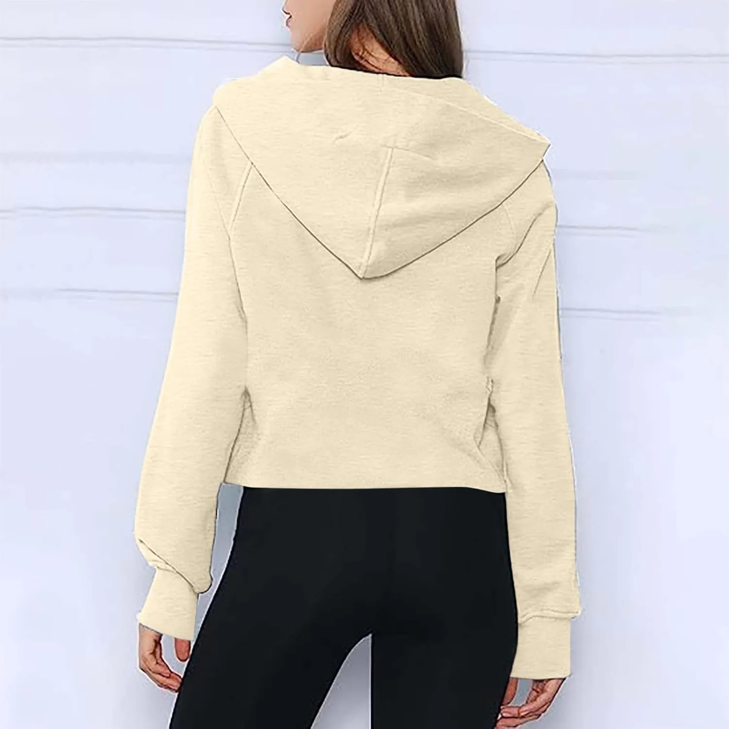 Women Half Zip Hoodies Pullover Long Sleeve Solid Corded Sweatshirt Oversized Casual Trendy Fall Outfit with Kangaroo Pocket
