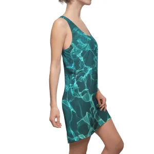 Women's Cut & Sew Racerback Dress with Turquoise color design