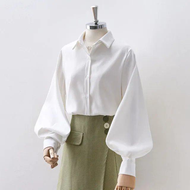 Women's Vintage Lantern Sleeve Blouse