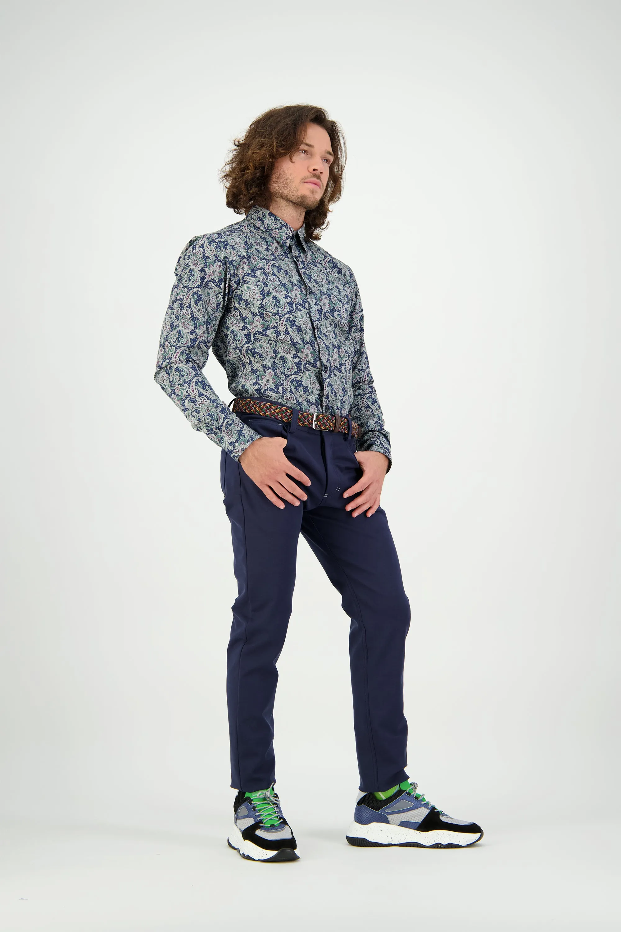 WORLDman 4721 Thurgood Shirt Navy Paisley