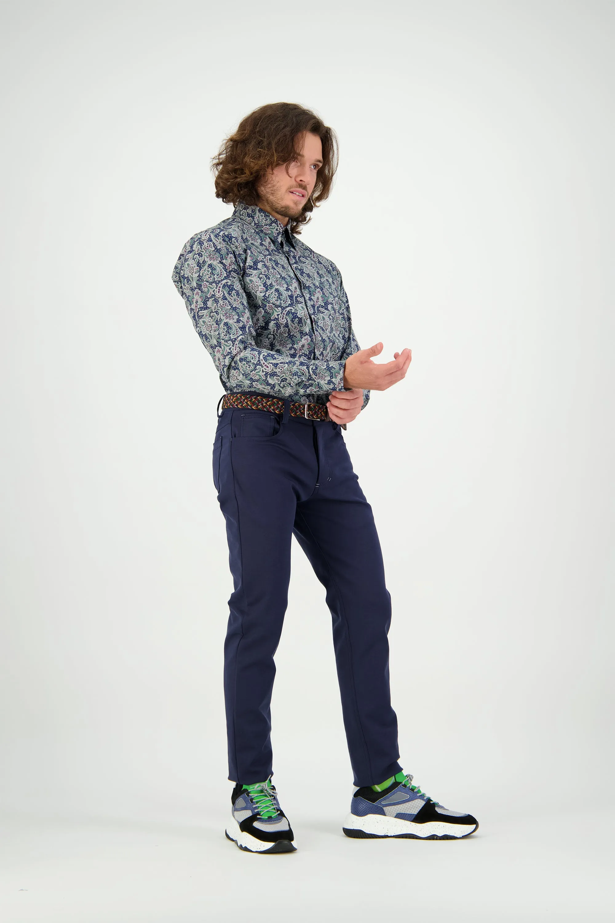 WORLDman 4721 Thurgood Shirt Navy Paisley