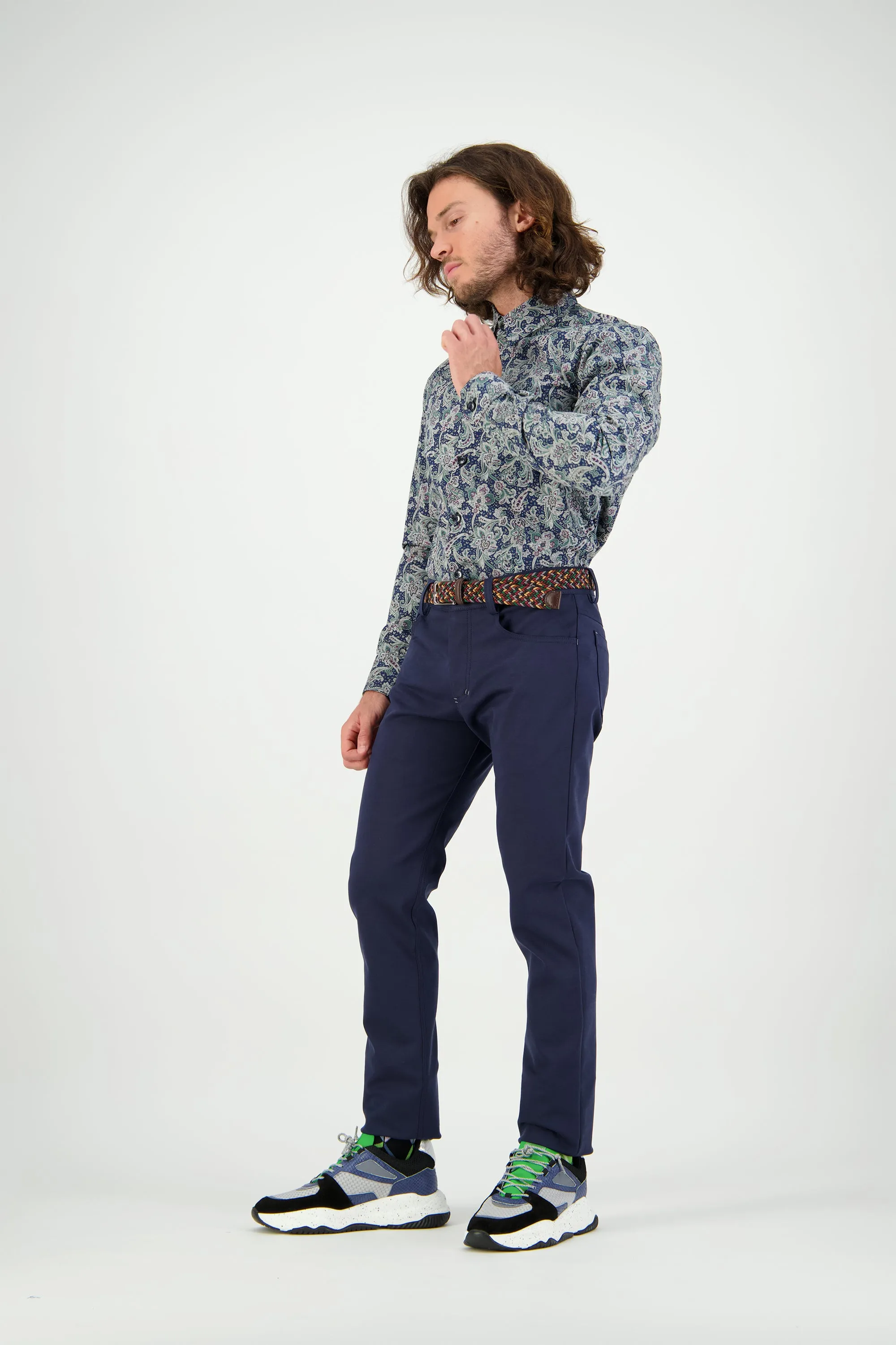 WORLDman 4721 Thurgood Shirt Navy Paisley