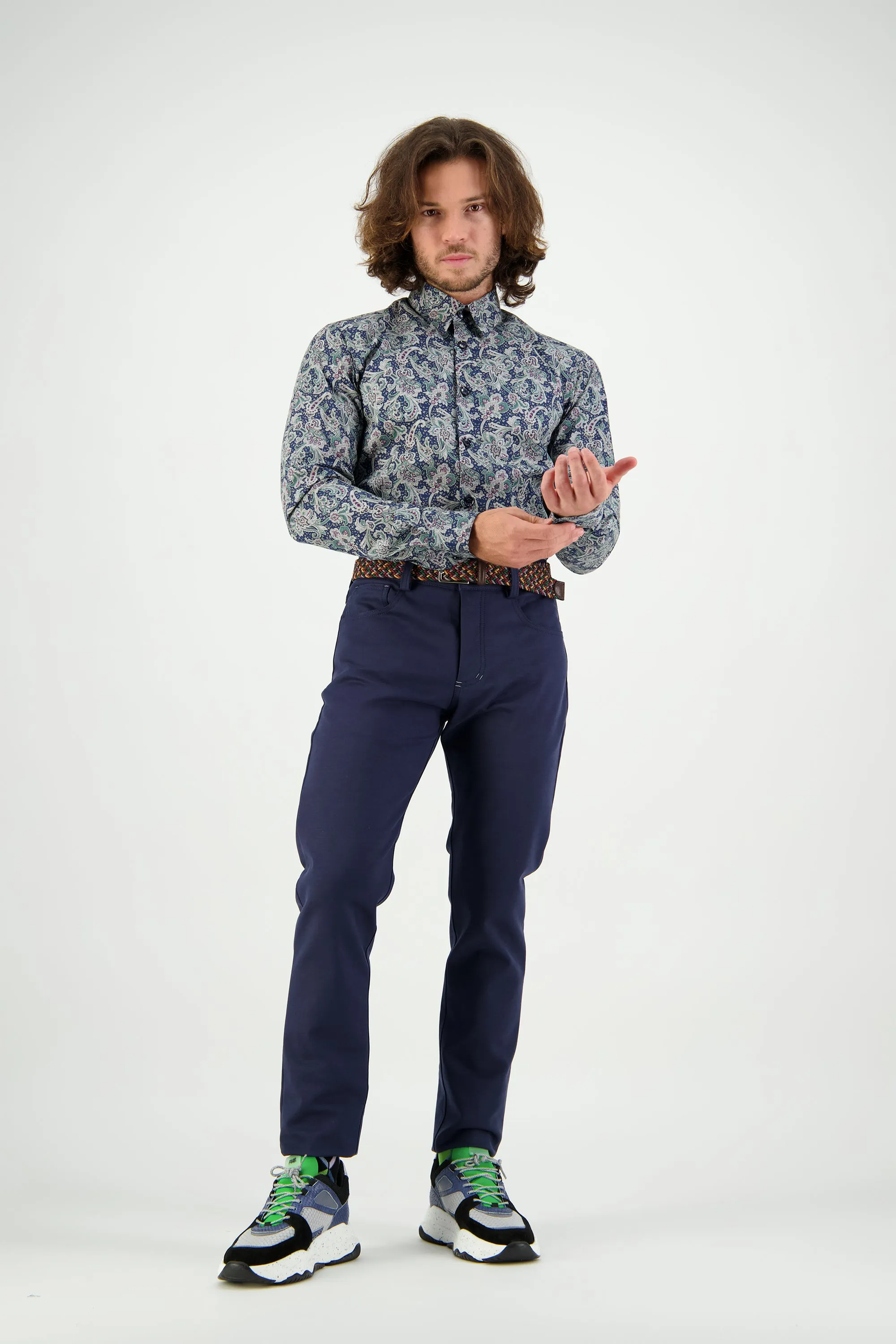 WORLDman 4721 Thurgood Shirt Navy Paisley