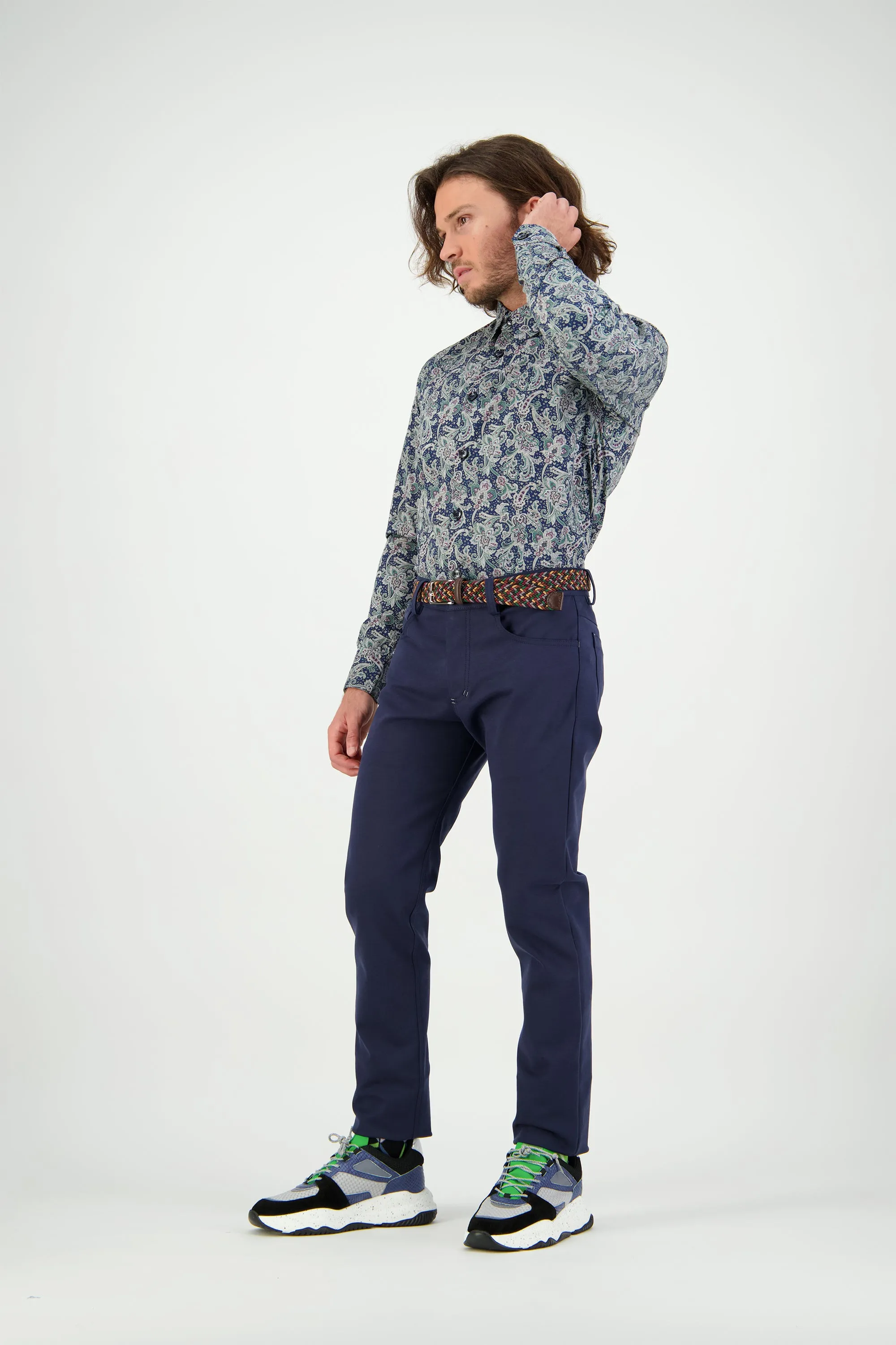 WORLDman 4721 Thurgood Shirt Navy Paisley