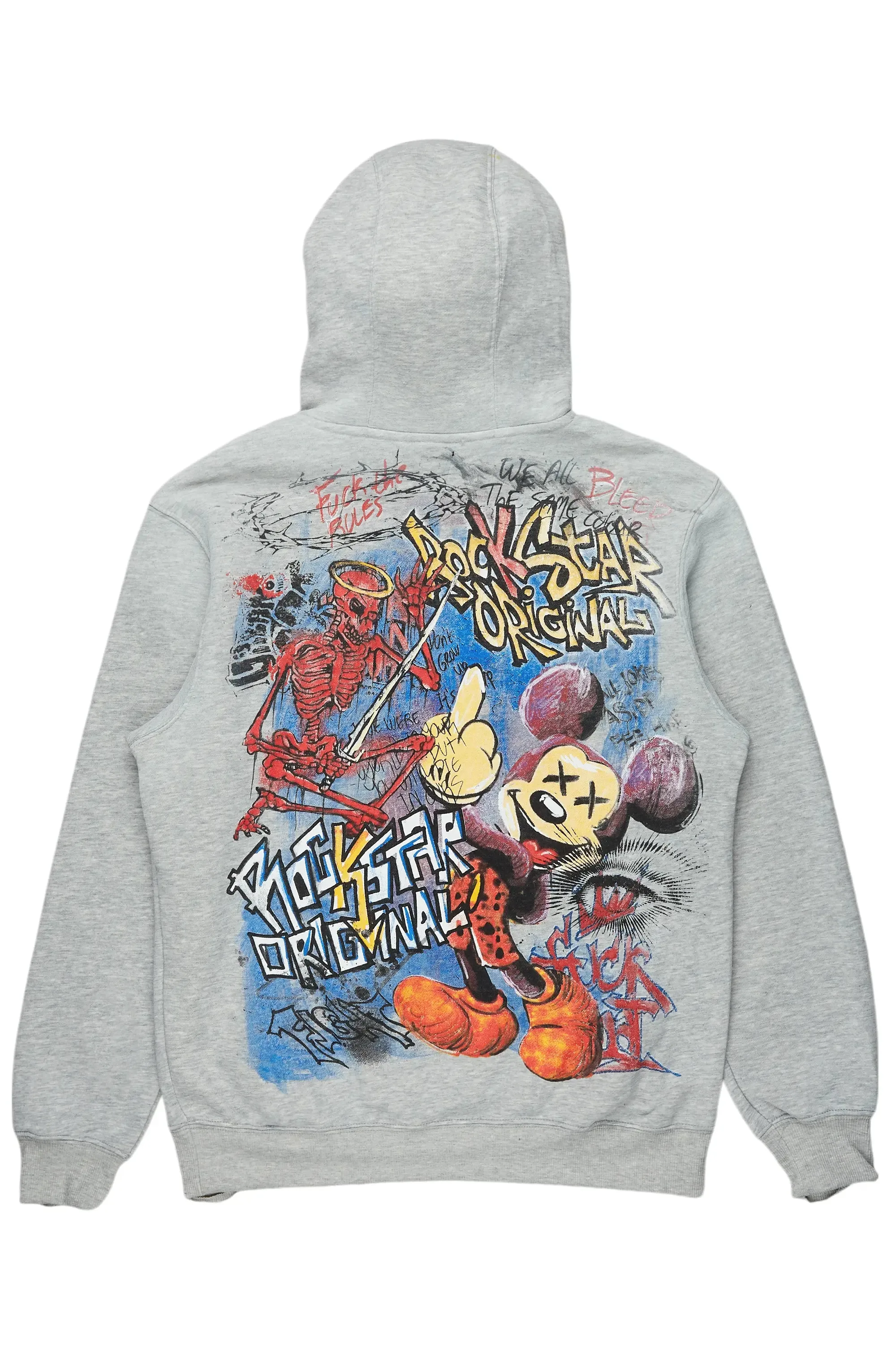 Yooz Heather Grey Graphic Hoodie